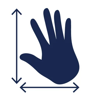 Fits various hand sizes icon